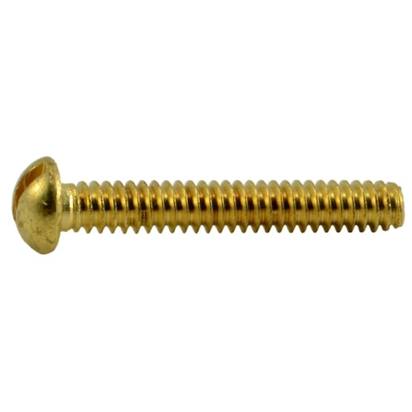 Midwest Fastener #4-40 x 3/4 in Slotted Round Machine Screw, Plain Brass, 42 PK 62175 - main